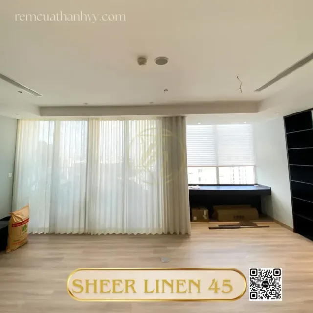 Rem voan linen mau kem trang loai day mem 1