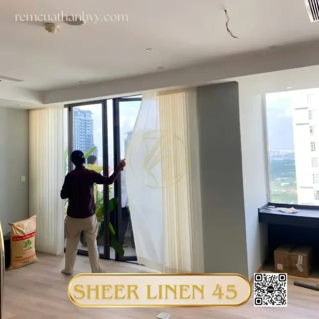 Rem voan linen mau kem trang loai day mem 2
