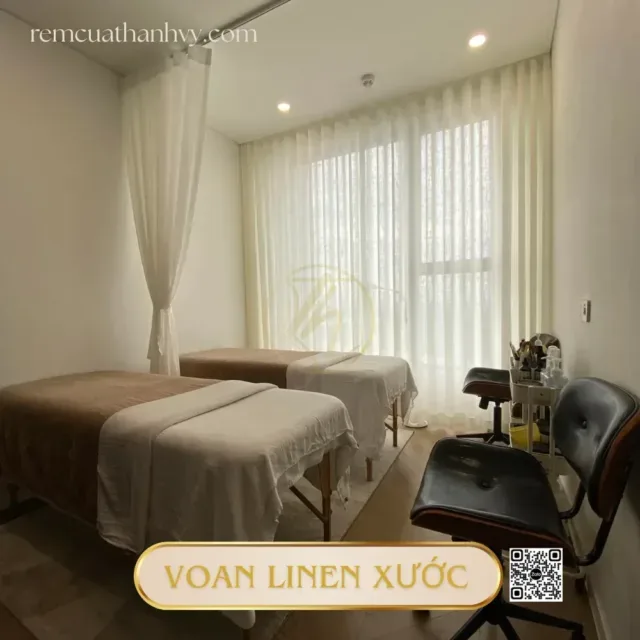 Rem voan linen mem mau trang kem 1