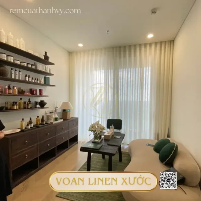 Rem voan linen mem mau trang kem 5