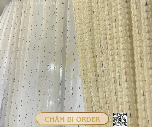 Rèm Vải Chấm Bi Phong Cách Hàn Quốc