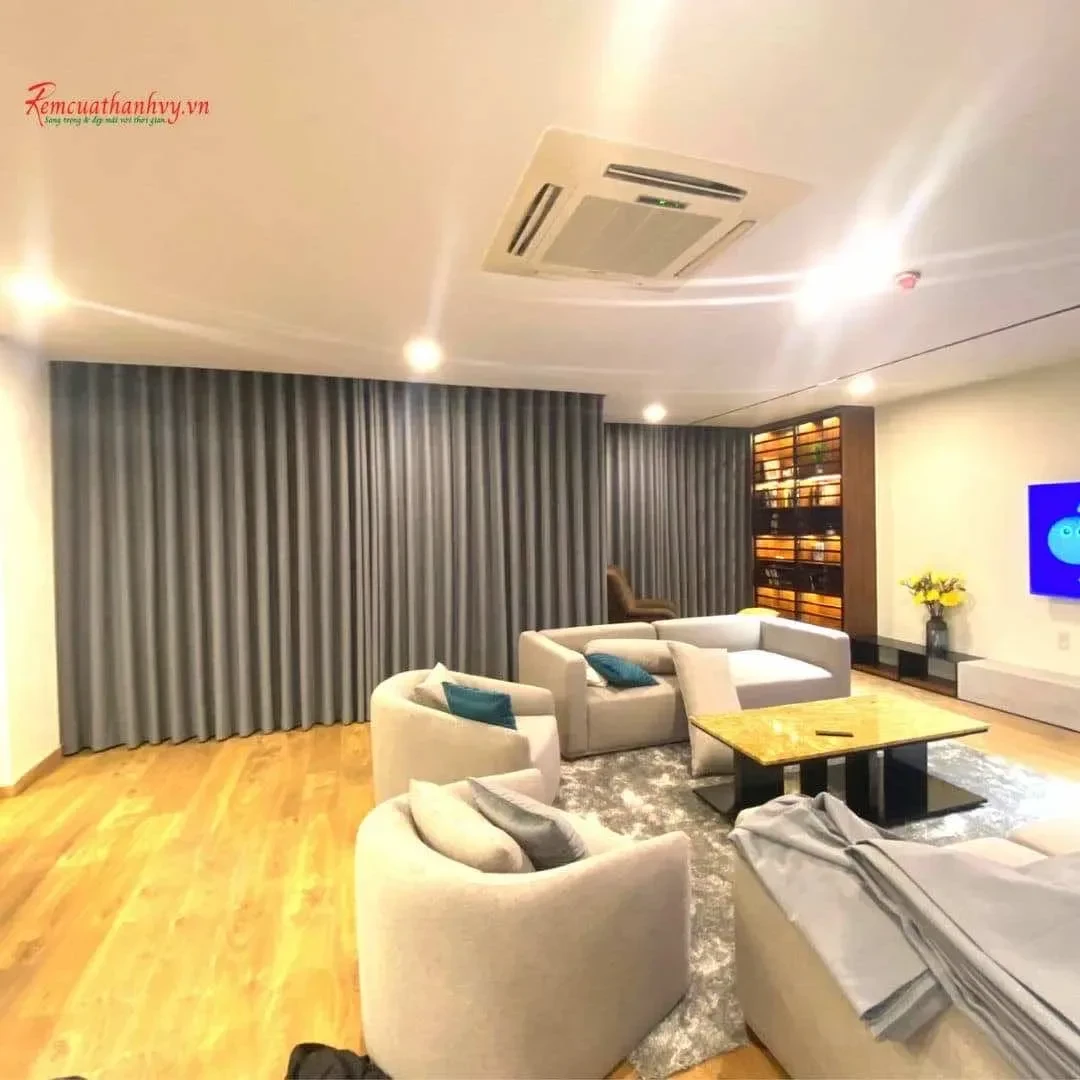 Công trình Rèm vải hai lớp Penthouse Phú Nhuận: kiểm soát ánh sáng & riêng tư