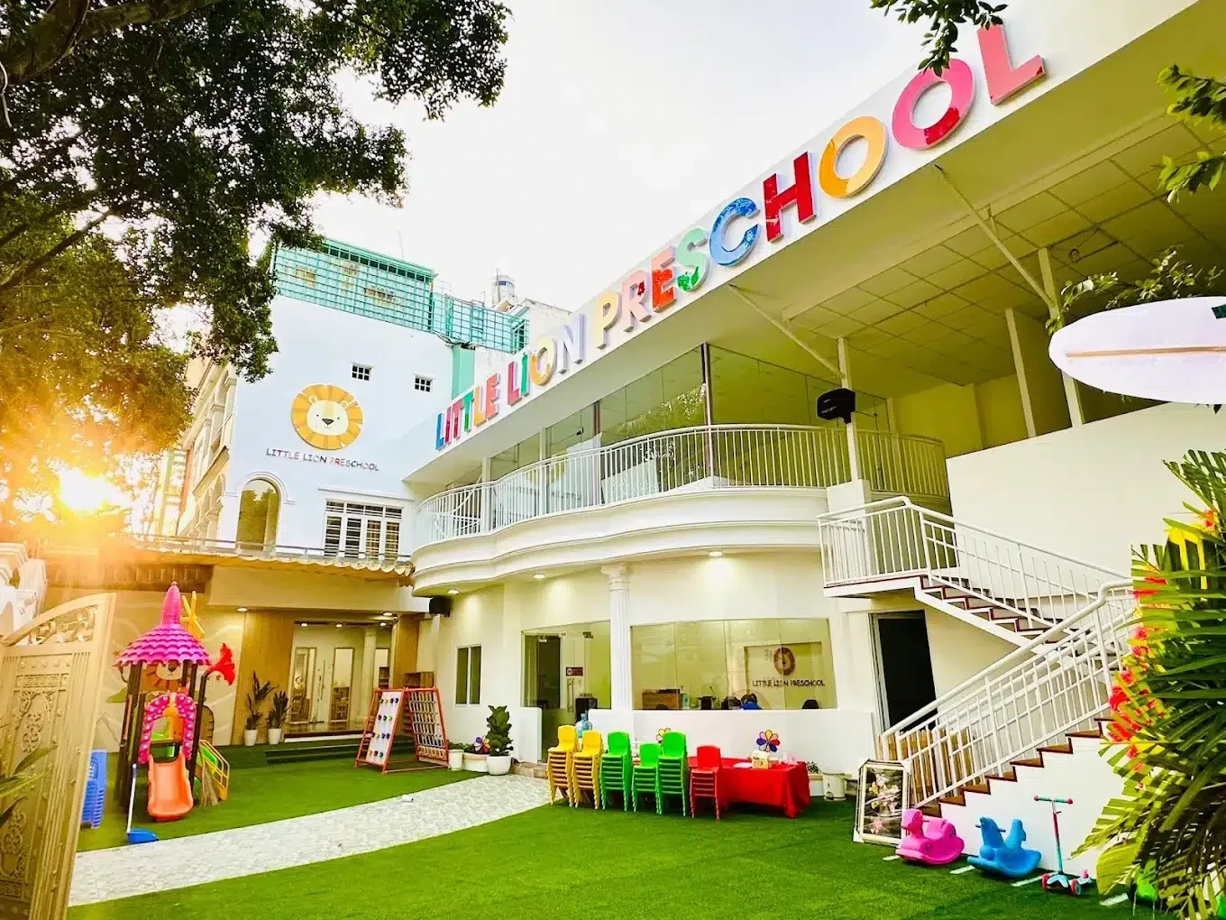Công trình Rèm Cuốn Xanh Lạ Phòng Học Mầm Non Little Lion – Bình Tân
