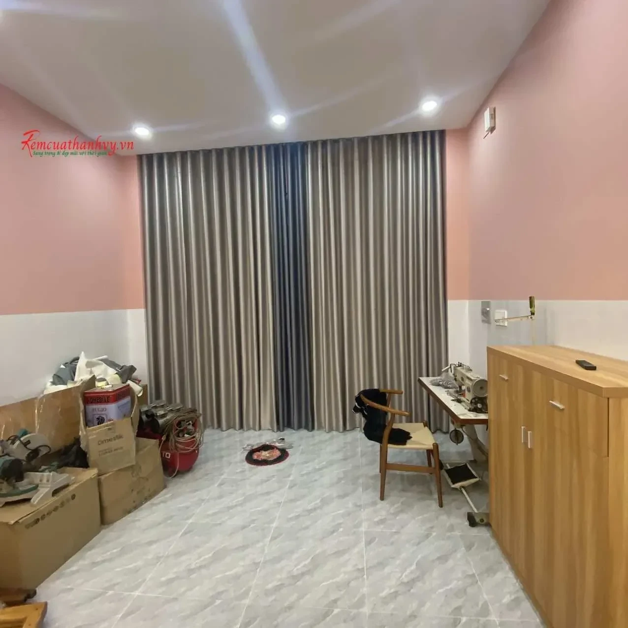 Công trình Rèm Vải Phối Màu Đường 52 Bình Tân – Không Gian Nhà Phố Hiện Đại