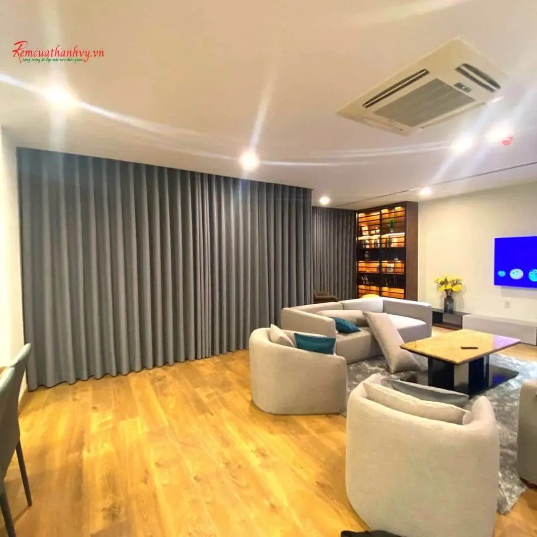 Công trình Rèm vải hai lớp Penthouse Phú Nhuận: kiểm soát ánh sáng & riêng tư