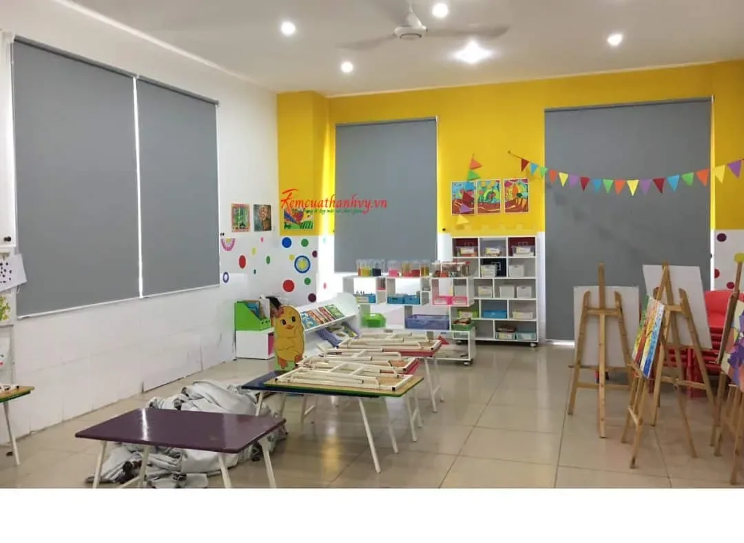 Công trình Rèm Cuốn Xám Phòng Học Trường Mầm Non Quận Bình Tân