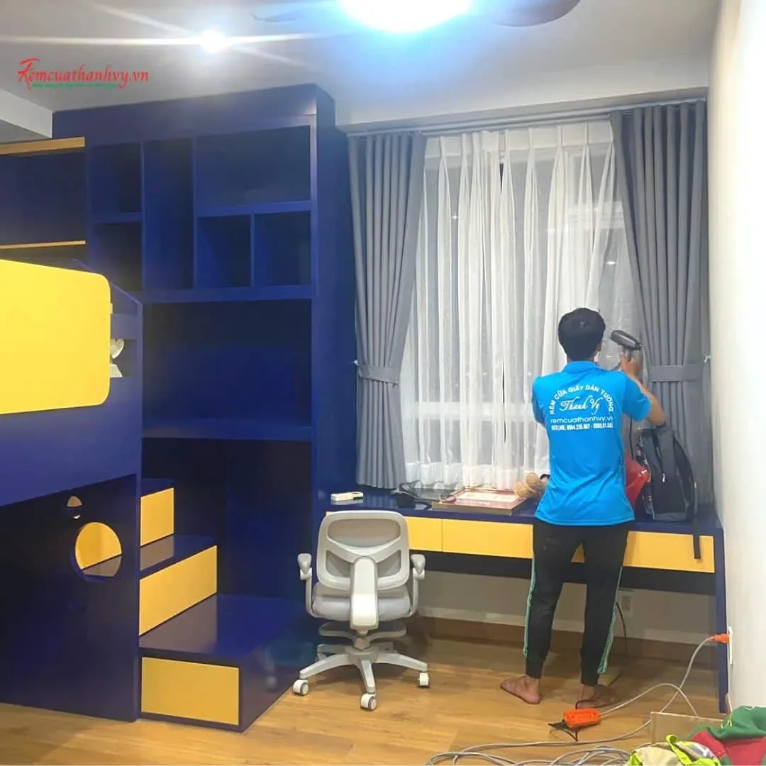Công trình Rèm vải hai lớp Penthouse Phú Nhuận: kiểm soát ánh sáng & riêng tư