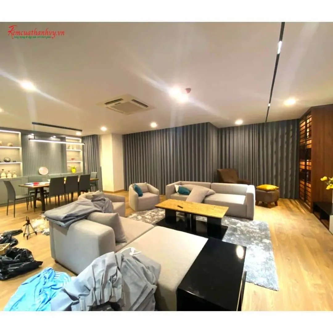 Công trình Rèm vải hai lớp Penthouse Phú Nhuận: kiểm soát ánh sáng & riêng tư
