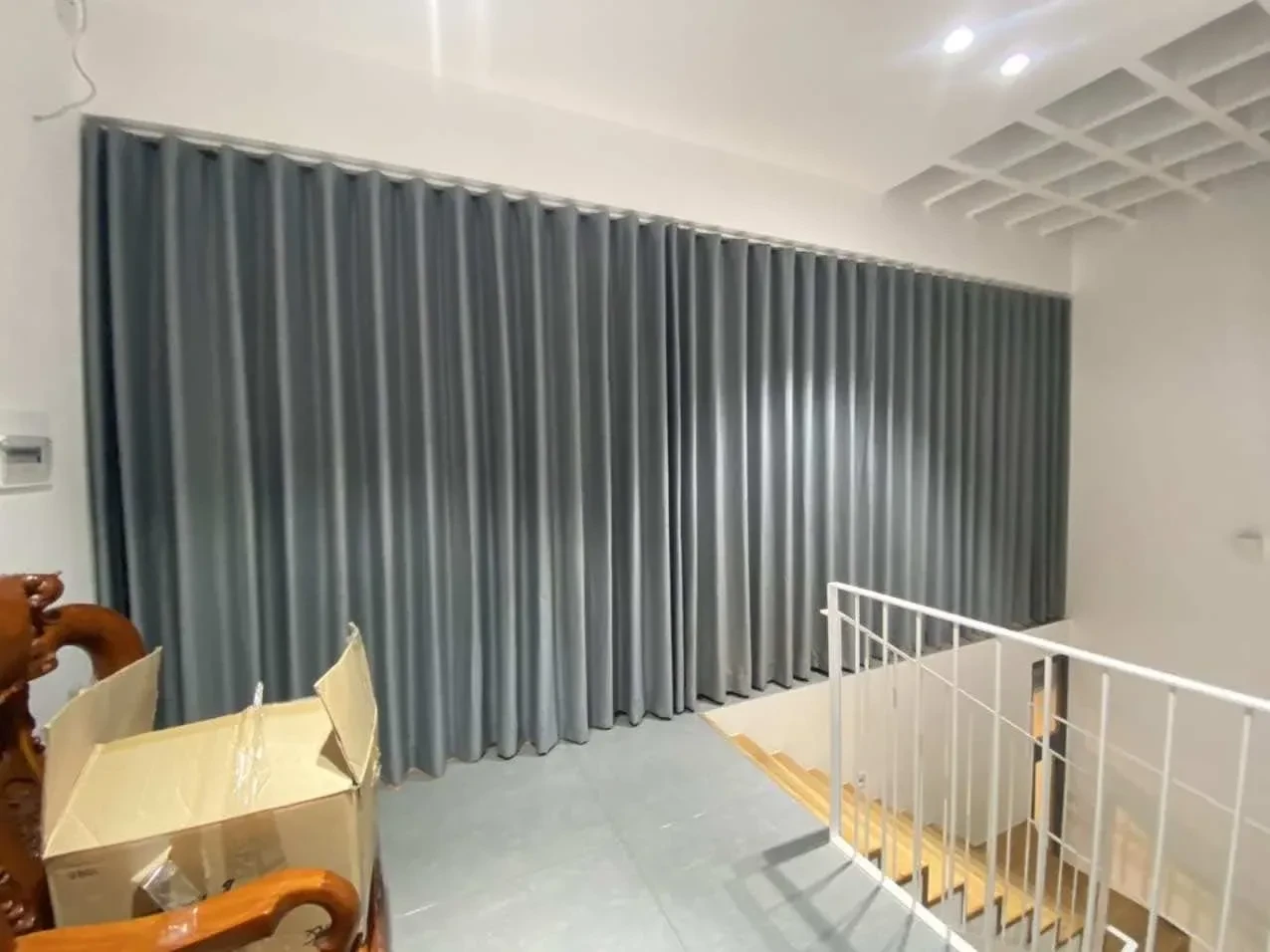 Công trình Rèm Vải 2 Lớp Hấp Sóng Phòng Ngủ Villa Hồ Tràm