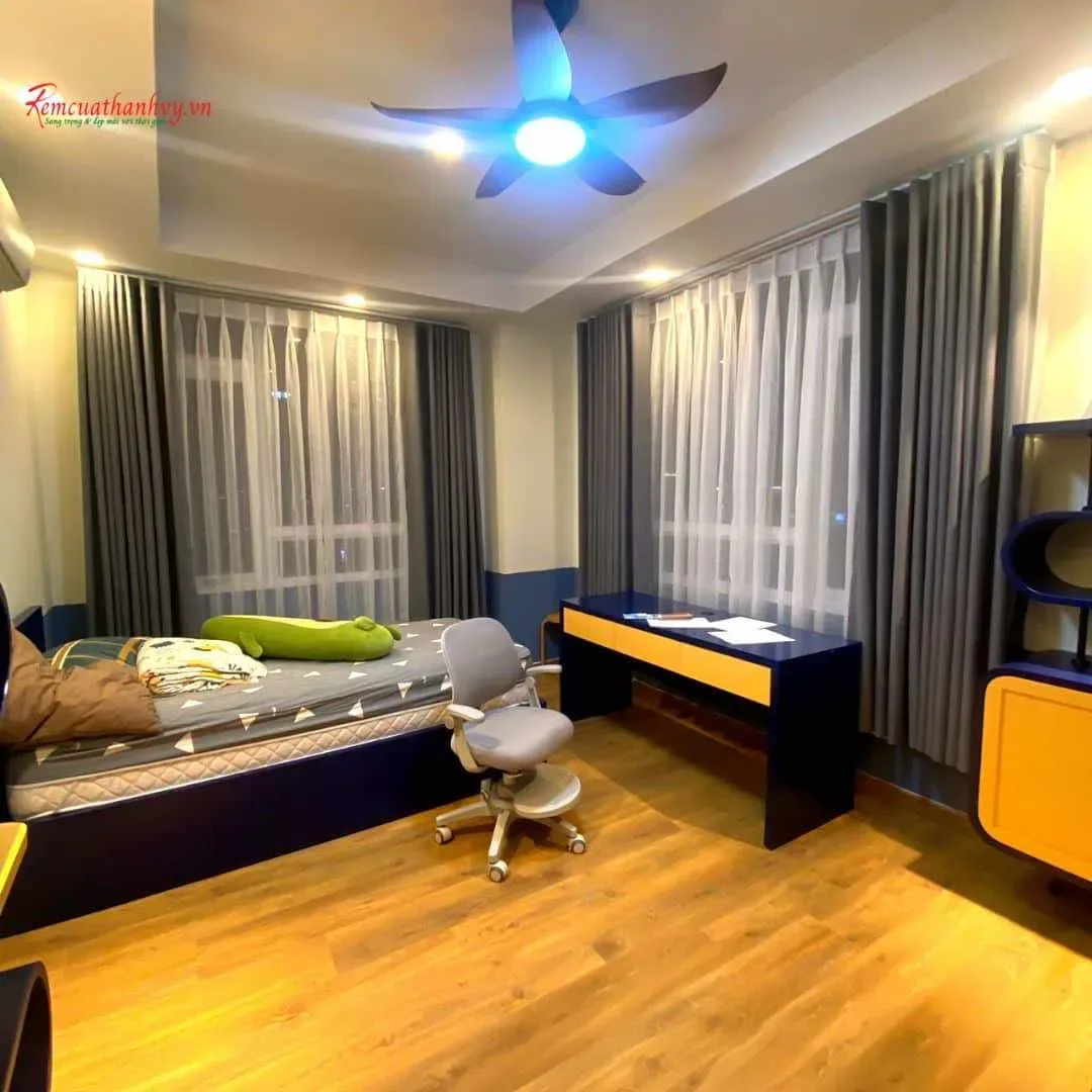 Công trình Rèm vải hai lớp Penthouse Phú Nhuận: kiểm soát ánh sáng & riêng tư