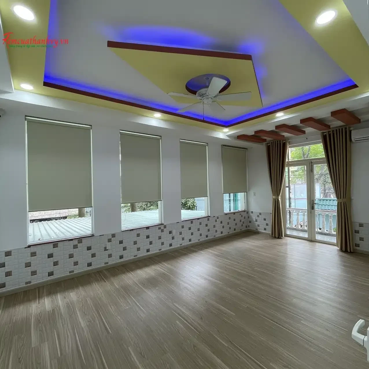 Công trình Rèm Cuốn Xanh Lạ Phòng Học Mầm Non Little Lion – Bình Tân
