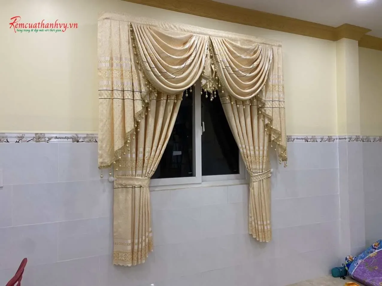 Công trình Rèm Sò Nữ Hoàng Phòng Hội Trường – Chùa Liên Hoa Bình Tân