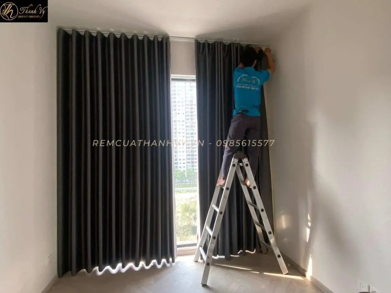Công trình Rèm Vải 2 Lớp Đen-Trắng Chung Cư Masteri Centre Point Quận 9