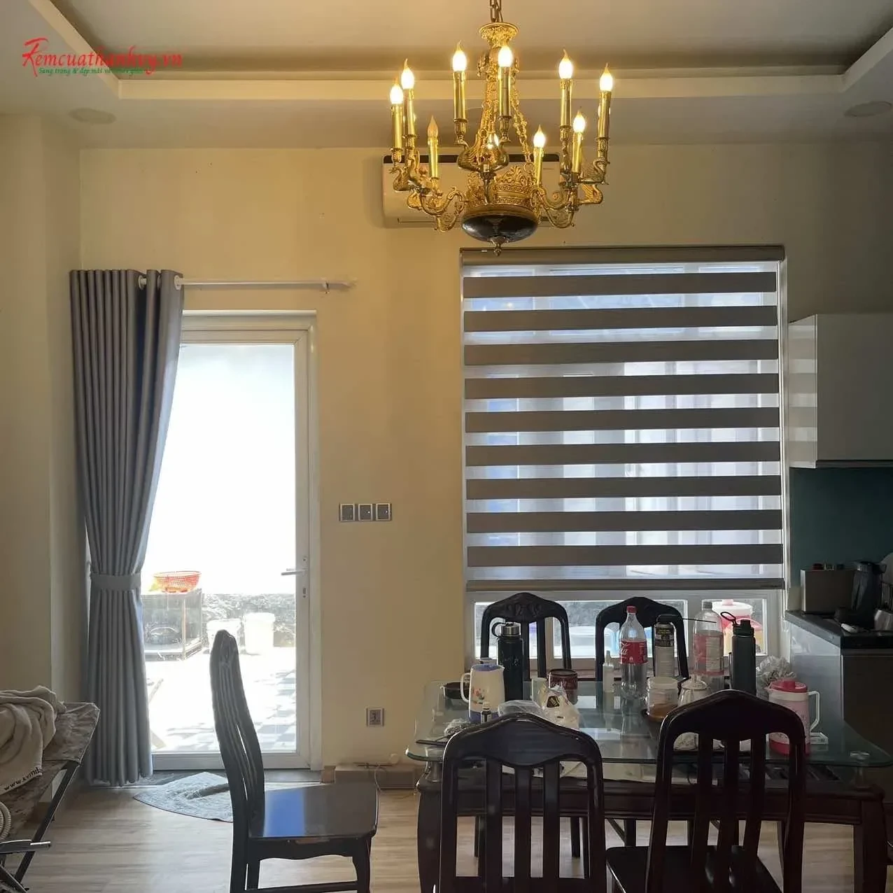 Công trình Rèm Vải Xám Đậm & Zebra Blinds – Nhà Phố Thảo Điền, Quận 2