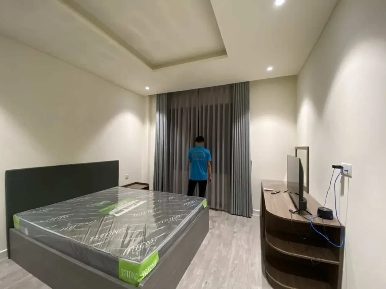 Công trình Rèm Vải 2 Lớp Hấp Sóng Phòng Ngủ Villa Hồ Tràm